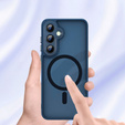 Case for Samsung Galaxy S25+ Plus, for MagSafe, ERBORD Matt Case, dark blue + Screen Glass