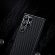 BENKS Kevlar Case for Samsung Galaxy S24 Ultra, for MagSafe, Carbon Fiber, black