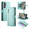 Flip case for Samsung Galaxy S25+ Plus, Wallet Zipper Pocket, green