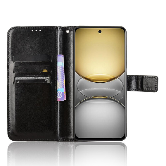 Flip case for Realme 14X / Realme C75, Crazy Horse Wallet, black