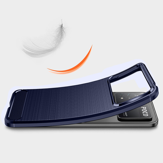 Case for Xiaomi Poco X4 Pro 5G, Carbon, blue