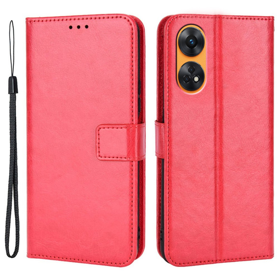 Flip case for Oppo Reno8 T, Wallet, red