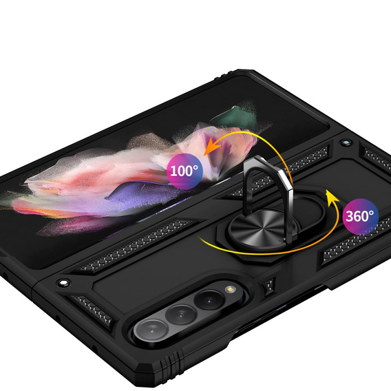 Armor Case for Samsung Galaxy Z Fold3 5G, Nox Case Ring, black