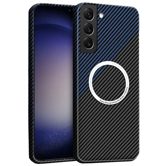 Case for Samsung Galaxy S23 Plus, Magsafe Slim Carbon, black / blue