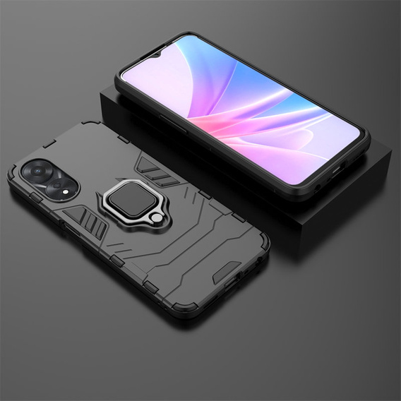 Case for Oppo A78 5G, Kickstand Ring, black