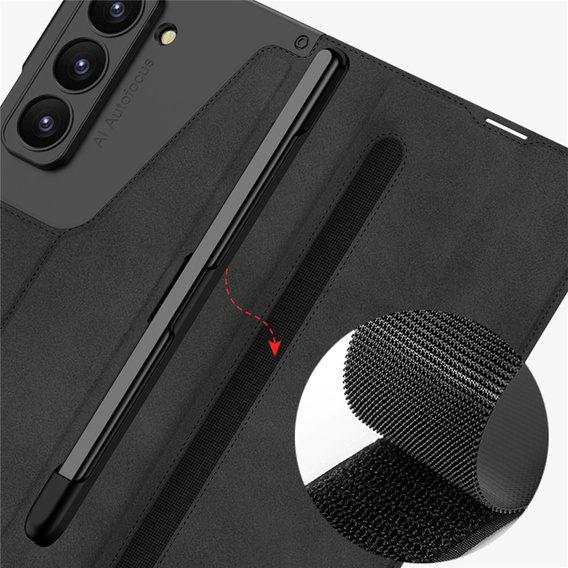 Wallet case with flap black for Samsung Galaxy Z Fold 7 5G