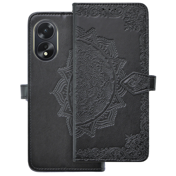 Flip case for Oppo A38 4G / Oppo A18 4G, Mandala, black