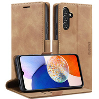 Case for Samsung Galaxy A14 4G/5G, ERBORD Vintage, wallet with flap, brown