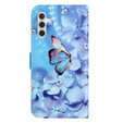 Flip case for Samsung Galaxy M15 5G, Wallet, Flower and Butterfly