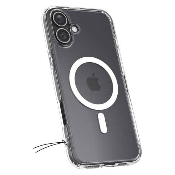 Spigen MagSafe Case for iPhone 16 Plus, Ultra Hybrid, transparent / white + 9H Tempered Glass