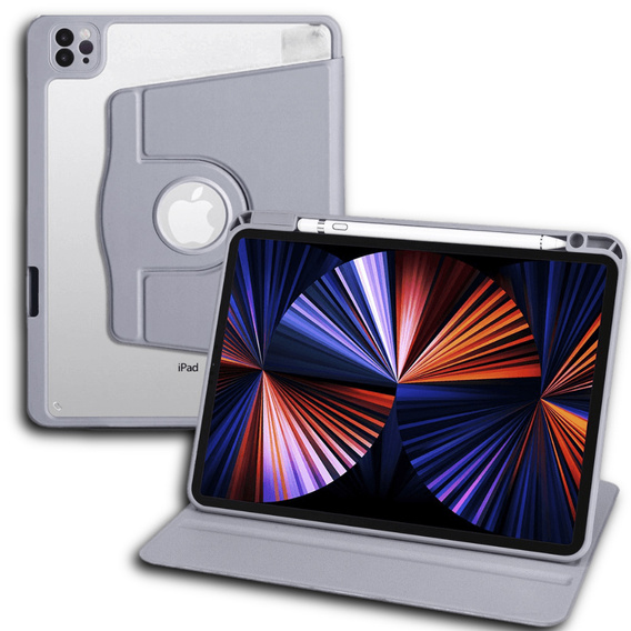 Case for iPad Pro 11" 2022/2021/2020 (4/3/2 gen.), with stylus space, 360° rotatable, purple