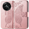 Flip case for Realme 12, Butterfly, pink rose gold