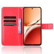 Flip case for Oppo Reno 12FS / 12F, Crazy Horse Wallet, red