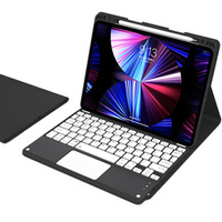Case + keyboard iPad 10.2 2021 / 2020 / 2019 / Air 10.5 2019, Leather Pen Slot TouchPad, black