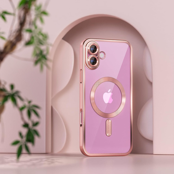 Case for iPhone 16 Plus, Electro MagSafe, pink + Screen Glass