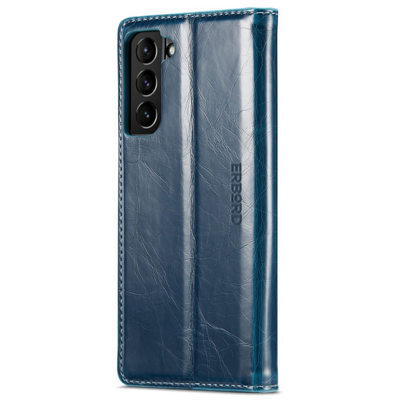 Flip case for Samsung Galaxy S23, ERBORD Waxy Wallet, blue