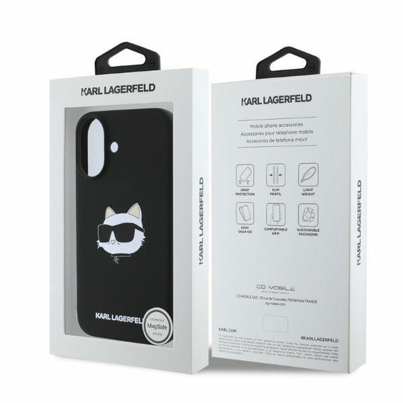 Karl Lagerfeld Silicone Choupette Head Print Case for iPhone 16