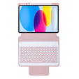 Keyboard case for iPad 11" 2025 A16 (11 gen.) / iPad 10.9" 2022 (10 gen.), Rotary 360° Leather, pink rose gold
