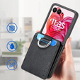Case for Motorola Razr 50 Ultra, Card Slot Ring Case, black