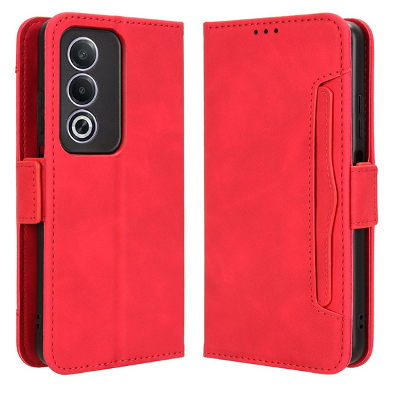 Flip case for Oppo A80, Card Slot, red