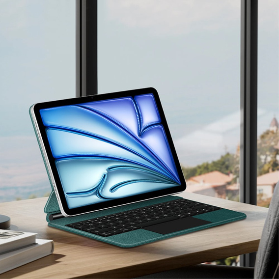 Keyboard Case for iPad Air 11" 2024, Magnetic Keyboard Touchpad, green