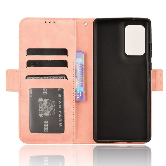 Flip case for Motorola Edge 50 Fusion 5G, Card Slot, pink