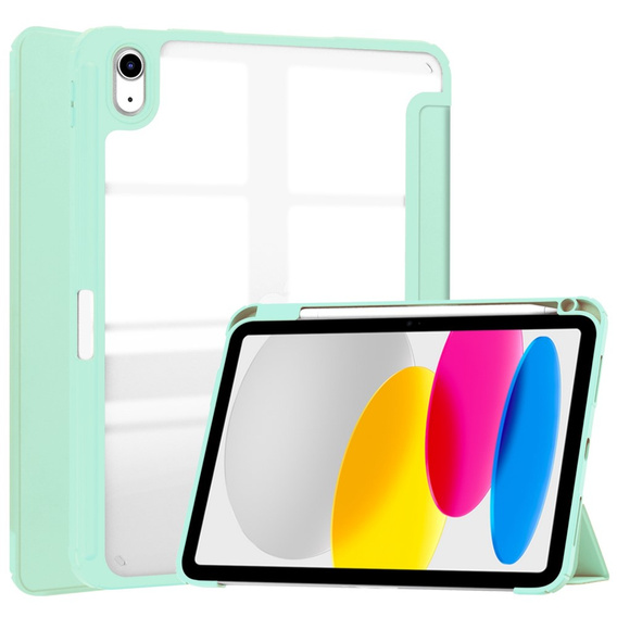 Case for iPad 10.9 2022 10 Gen, Smartcase Hybrid, with stylus space, green