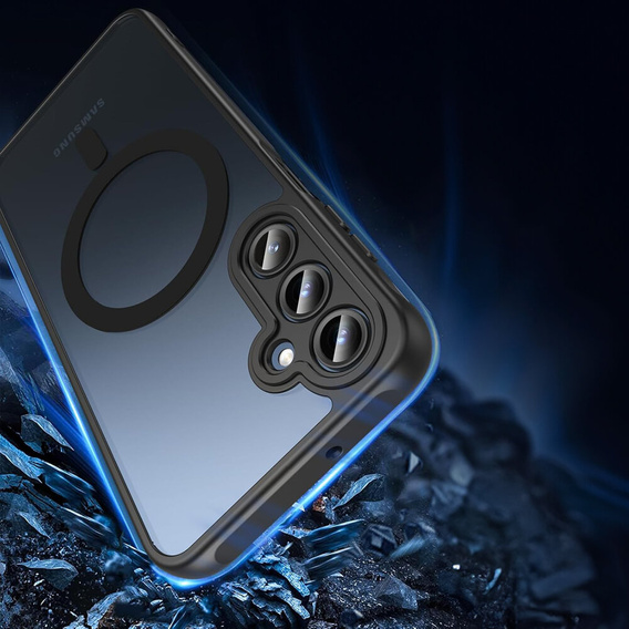 Case for Samsung Galaxy A16, for MagSafe, ERBORD Matt Case, black + Screen Glass