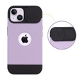 ERBORD MagSafe Cam Slider Case, purple + screen protector for iPhone 13 / iPhone 14