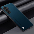 Leather case for Samsung Galaxy M55 5G, leather hybrid, blue