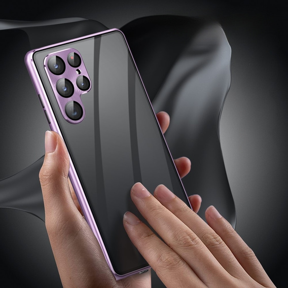 Case for Samsung Galaxy S23 Ultra, Magnetic Dual Glass, purple