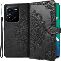 Flip case for Vivo Y35 4G, Mandala, black