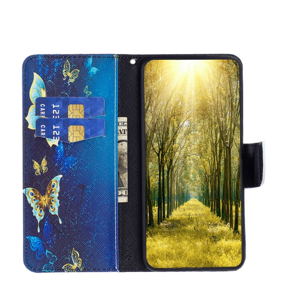 Flip case for TCL 40 NxtPaper, Wallet, Butterflies blue