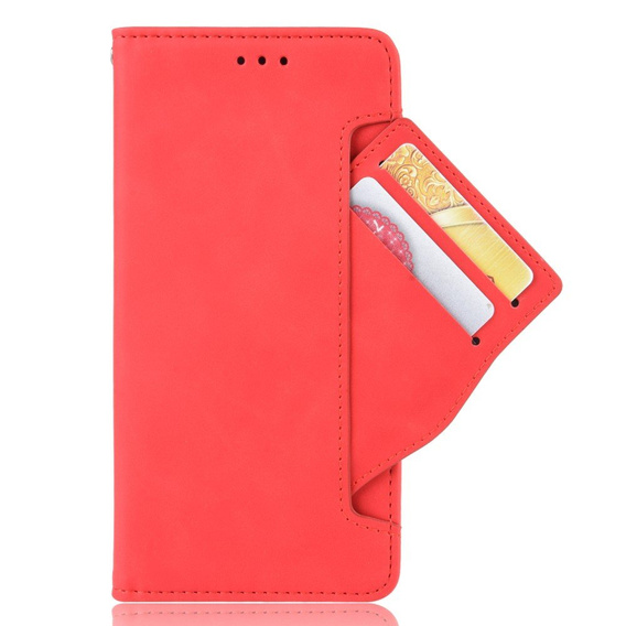 Flip case for Xiaomi Poco X6 Pro 5G, Card Slot, red