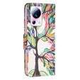 Flip case for Xiaomi 13 Lite, Wallet, tree of life, white