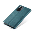 CASEME case for Xiaomi Redmi Note 10 Pro, Leather Wallet Case, blue