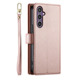 Flip case for Samsung Galaxy S25, Wallet Zipper Pocket, pink