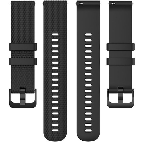 Silicone strap for 18mm do Garmin Vivomove 3S / Vivoactive 4S, Black