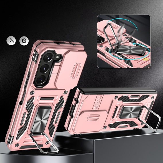 Case for Samsung Galaxy Z Fold6 5G, CamShield Slide, pink rose gold
