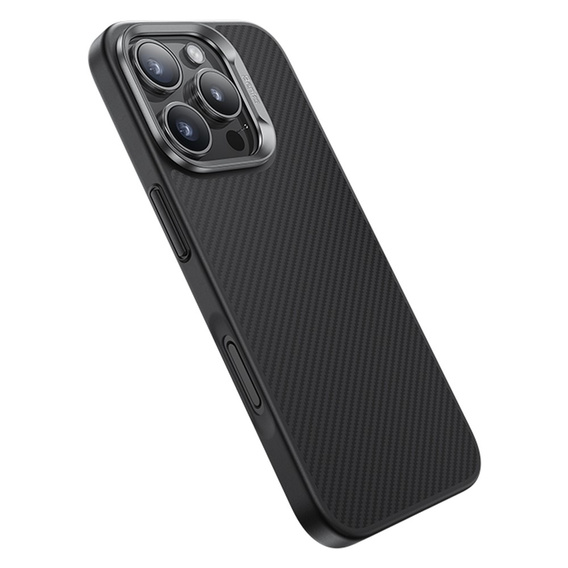 BENKS Kevlar Case for iPhone 16 Pro Max, for MagSafe, Carbon Fiber, black