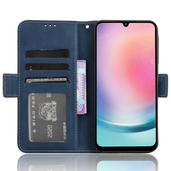 Flip case for Samsung Galaxy M55 5G, Card Slot, dark blue