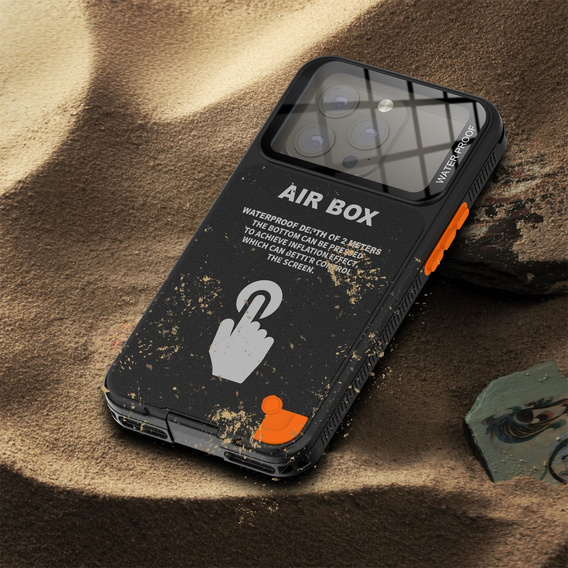 IP68 Waterproof Case for iPhone 15 Pro, SHELLBOX Air Box, black