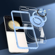 Case for Samsung Galaxy Z Flip7 FE / Z Flip6, Corners Dropproof, for MagSafe, transparent / blue