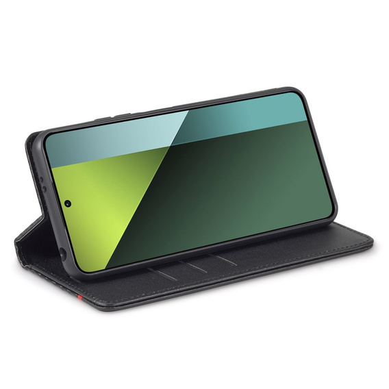 Flap case for Xiaomi Redmi Note 13 Pro 4G / Xiaomi Redmi Note 14S / Xiaomi Poco M6 Pro 4G, Carbon LC.IMEEKE, black