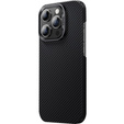 BENKS Kevlar Case voor iPhone 15 Pro, Carbon Fiber, black