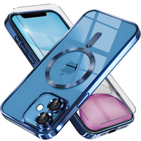 Case for iPhone 11, Electro MagSafe, blue + Screen Glass