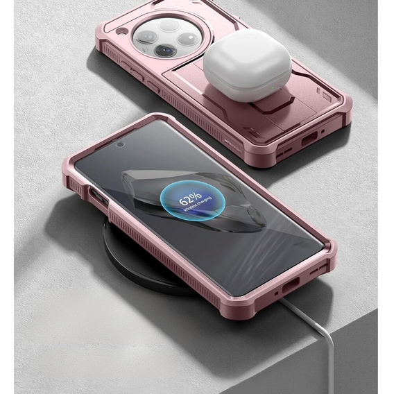 Armored case for OnePlus 12, Dexnor Full Body (Two Frames), pink