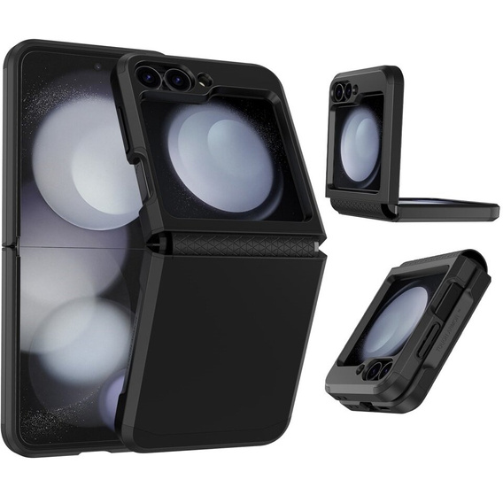 Armored Case for Samsung Galaxy Z Flip7 FE / Z Flip6, Armor Shockproof, black