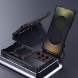 Case for Samsung Galaxy S25 Ultra, Kickstand Bumper, with lens cover, for MagSafe, black / red