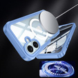 Case for iPhone 16, Shockproof, with glass, for MagSafe, blue